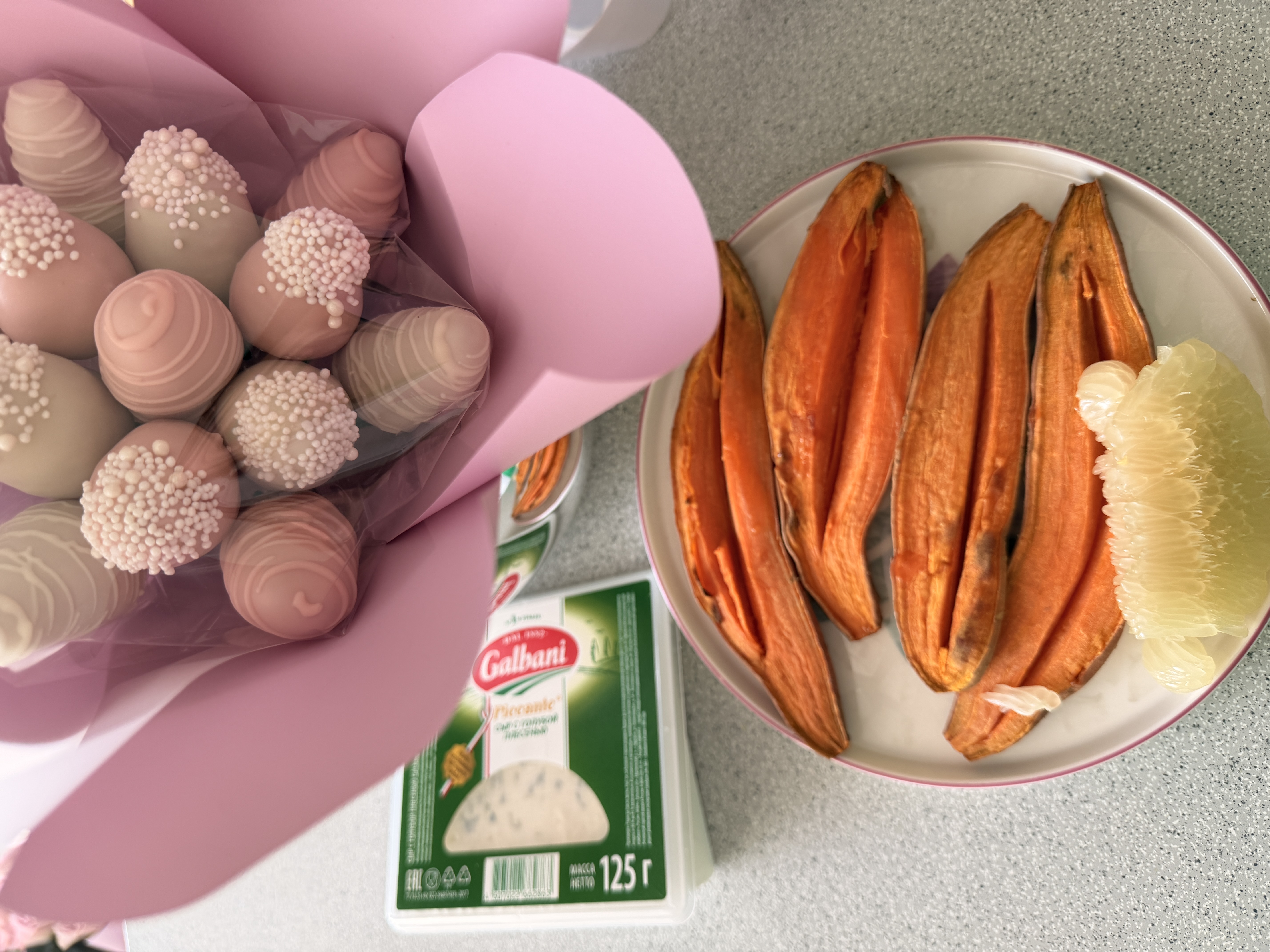 Мой рецепт: запеченный батат с голубым сыром