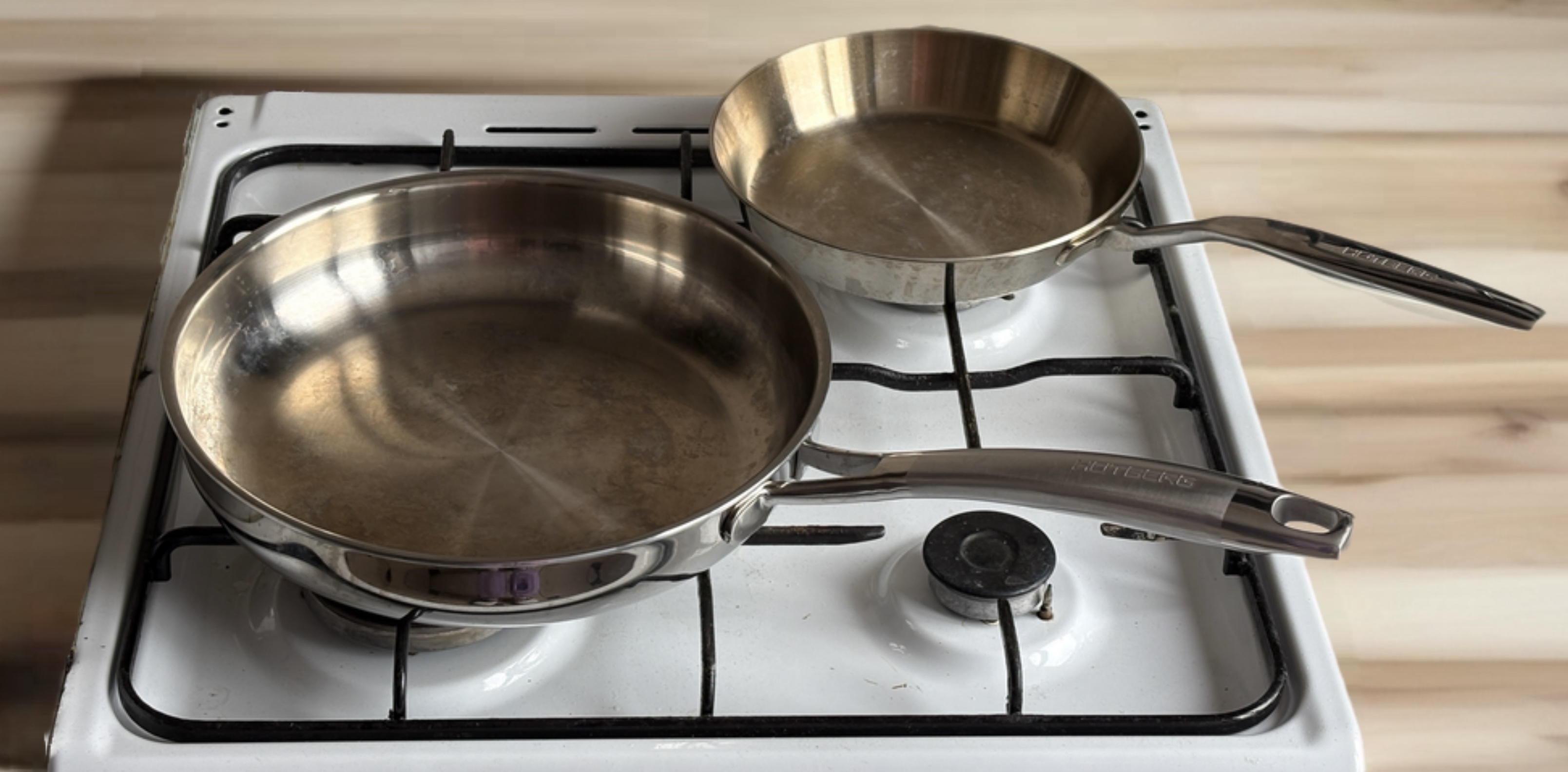 Отзыв о сковородах из нержавеющей стали Hotberg за 3000 ₽ и 2500 ₽