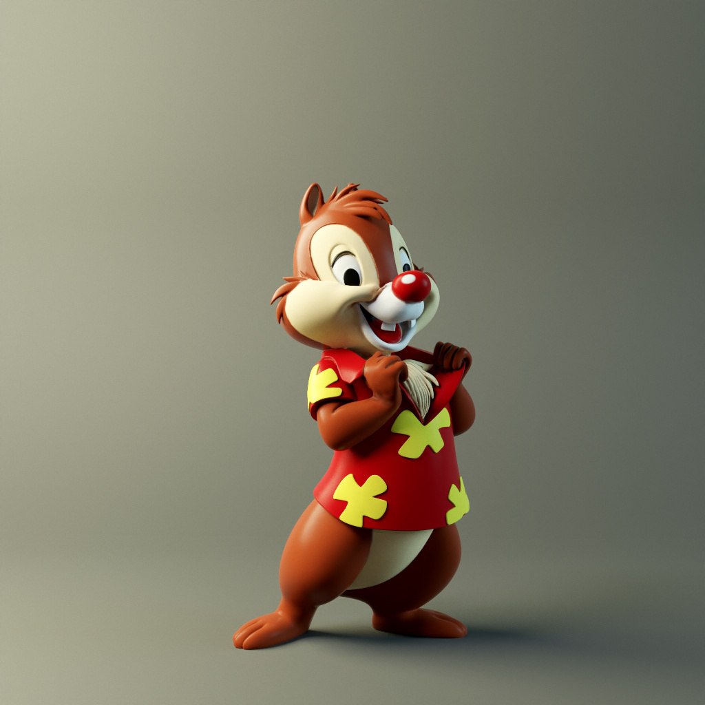 Как я сделал 3D-модель бурундука Дэйла