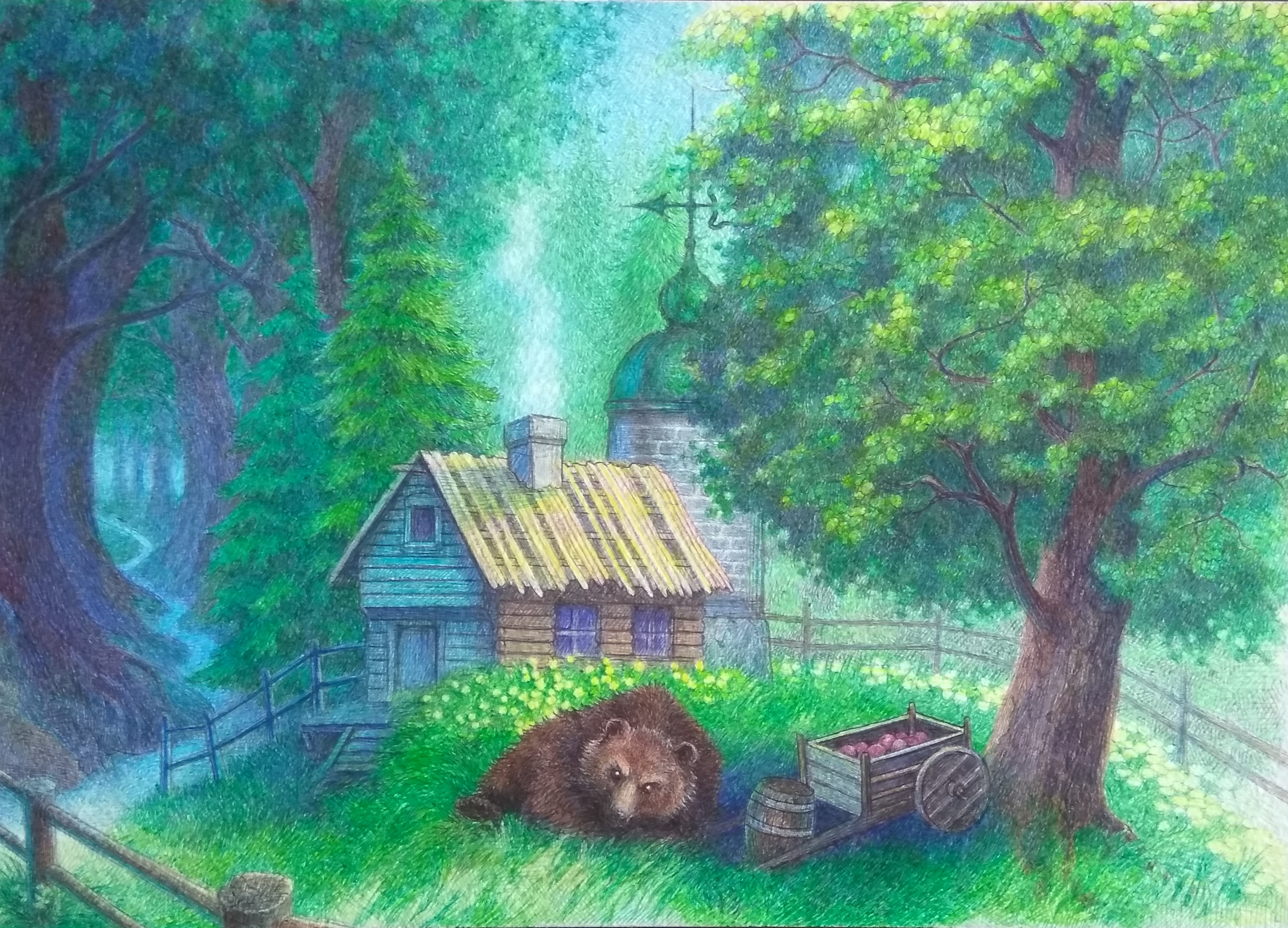 Мой рисунок: иллюстрации к «Волшебнику Изумрудного города» шариковыми ручками