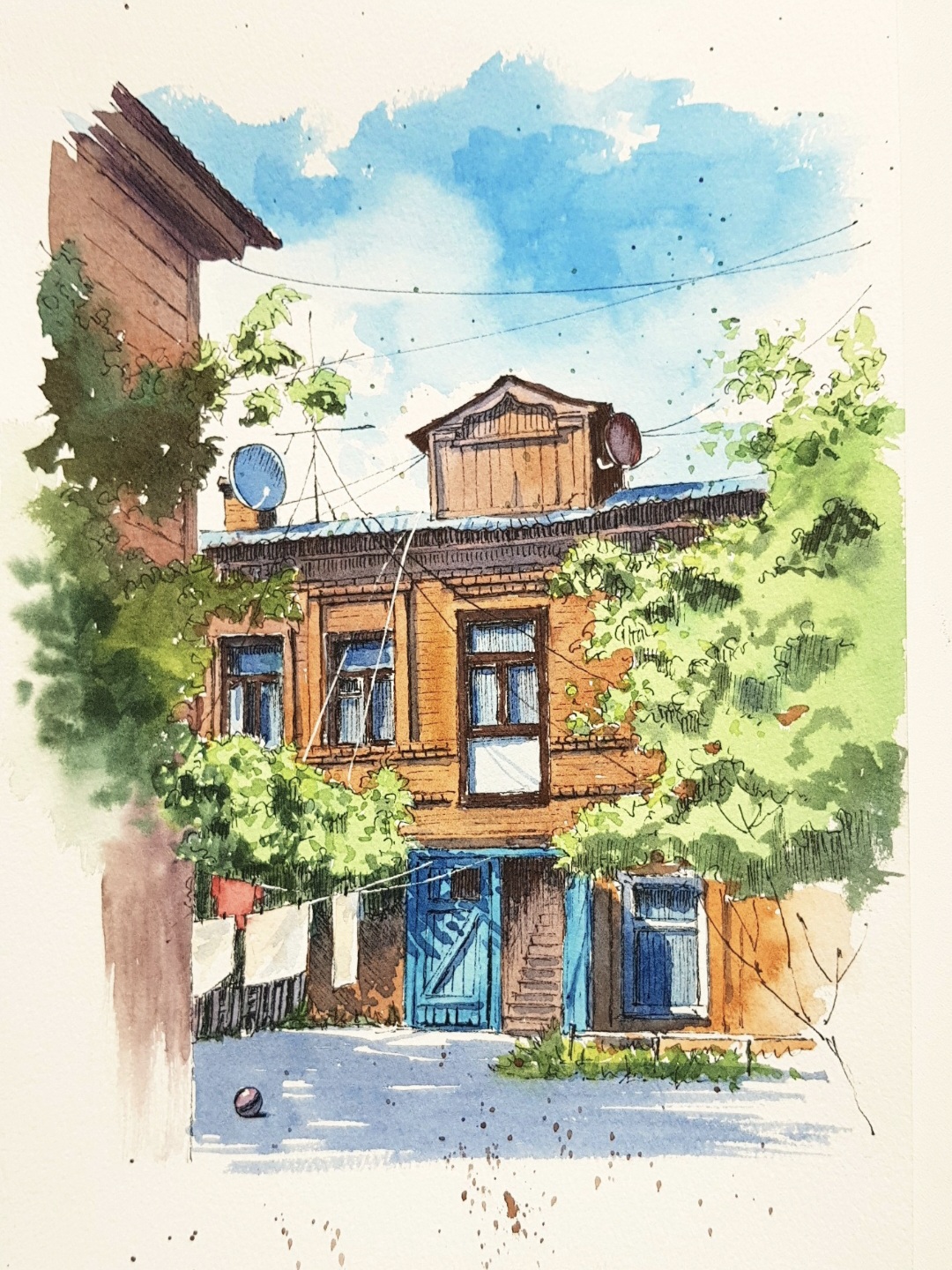 Мой рисунок: дворик