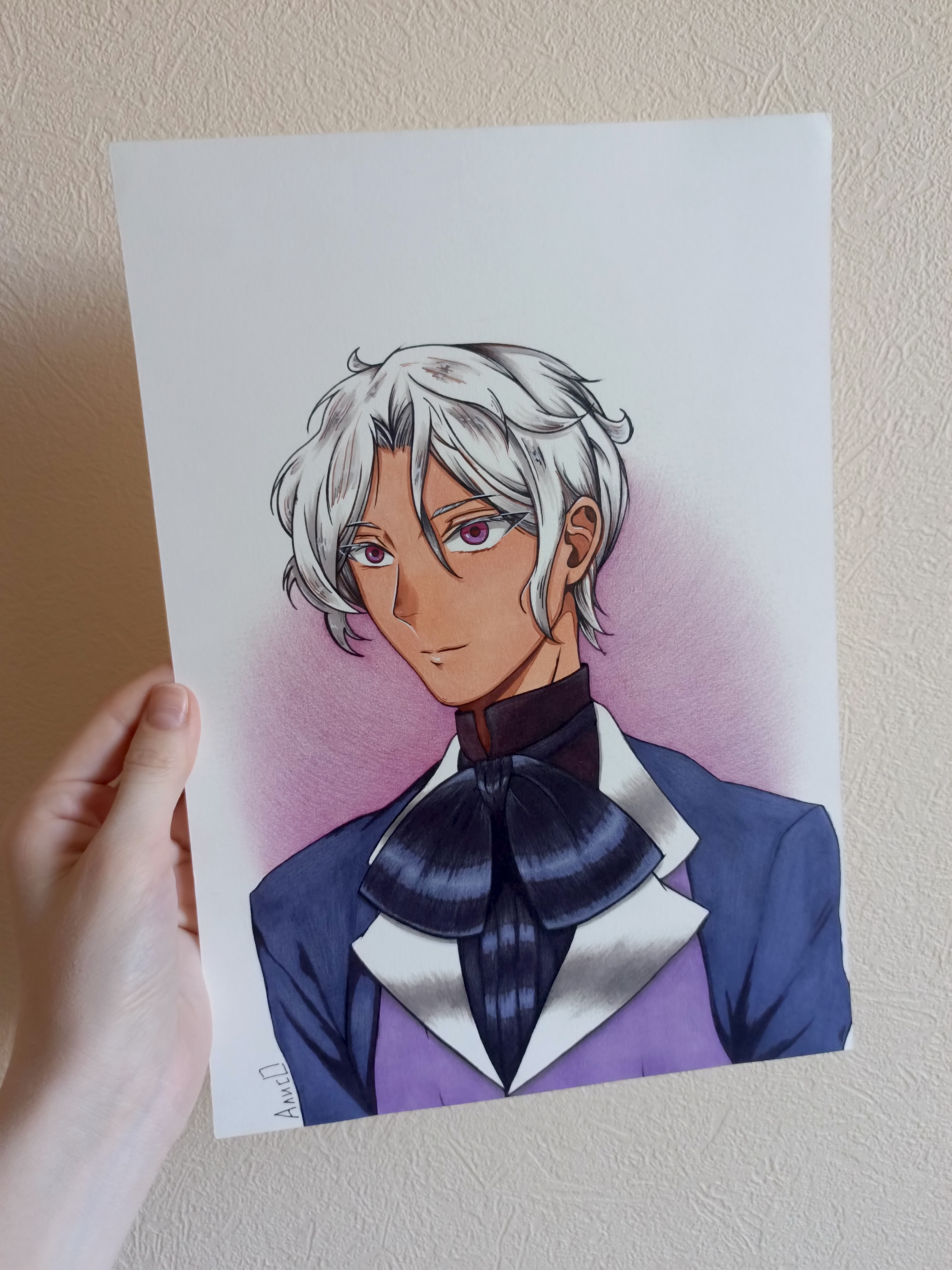 Мой рисунок: портрет Ноя Архивиста — героя манги и аниме «Мемуары Ванитаса»