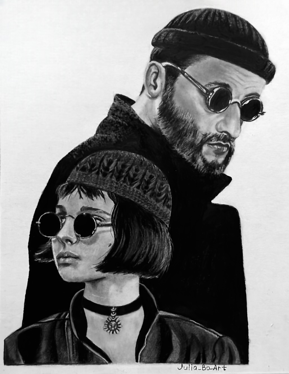 Мои рисунки: портреты героев фильма «Леон»