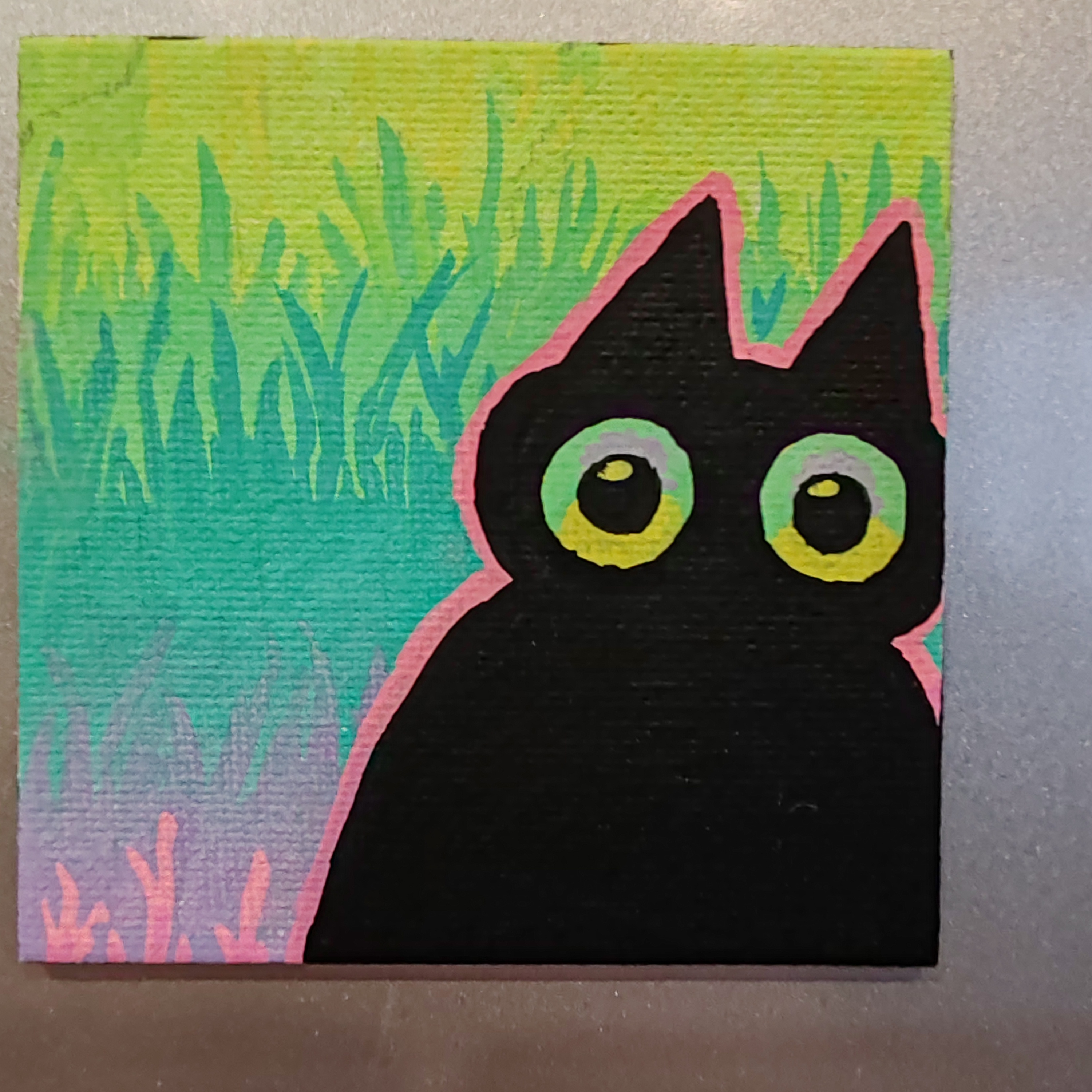 Мой рисунок: котик на магнитном холсте