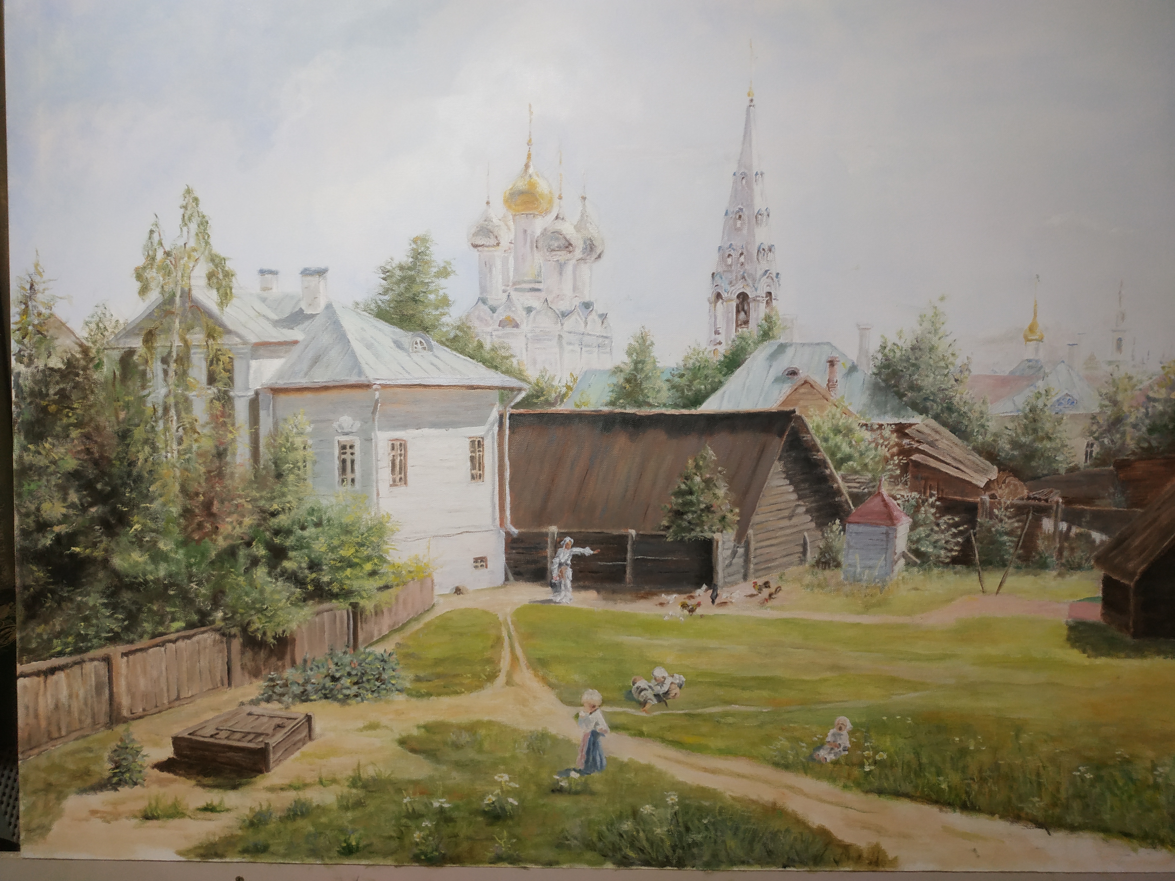 Мой рисунок: пейзаж «Московский дворик»