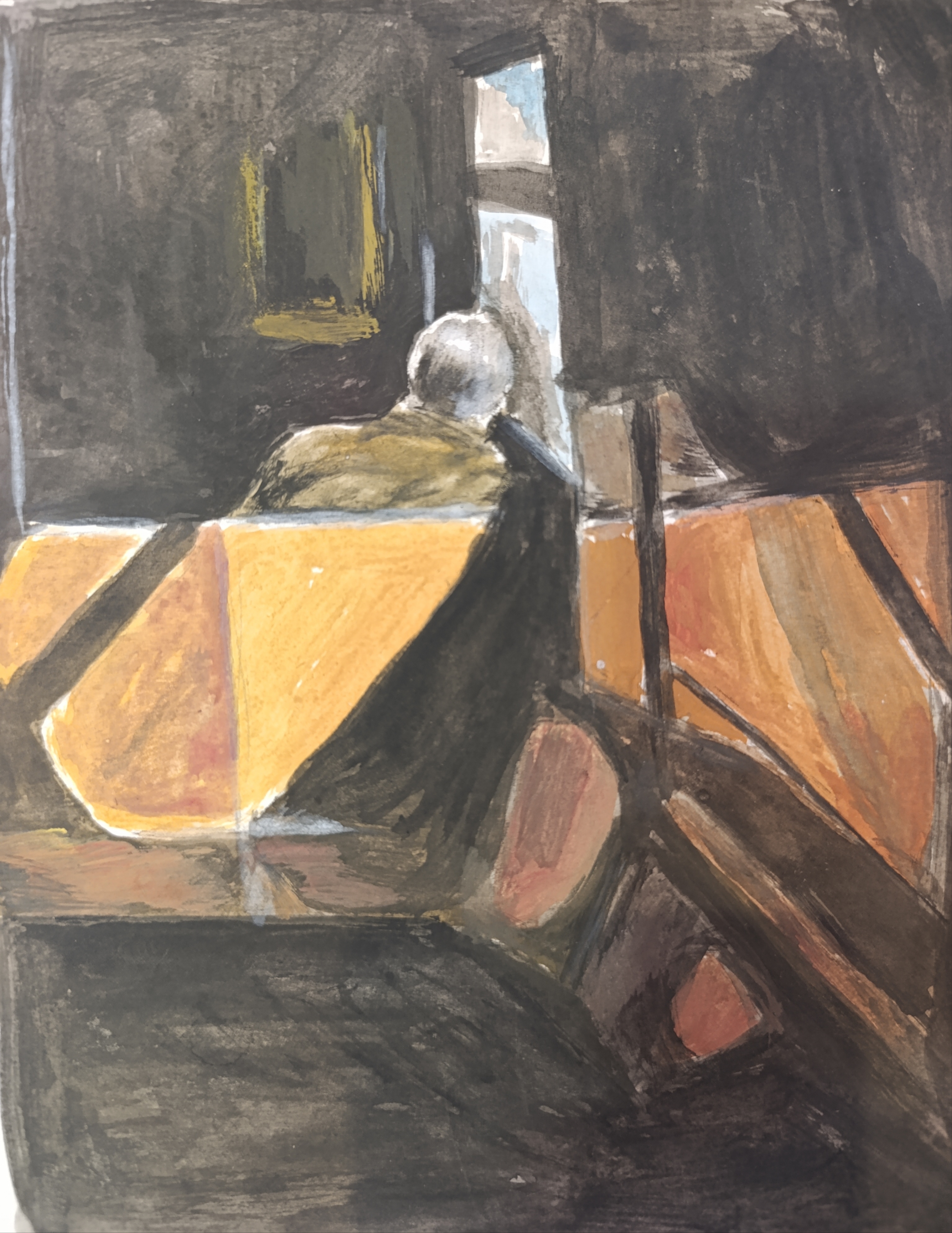 Мой рисунок: картина в темных тонах гуашью