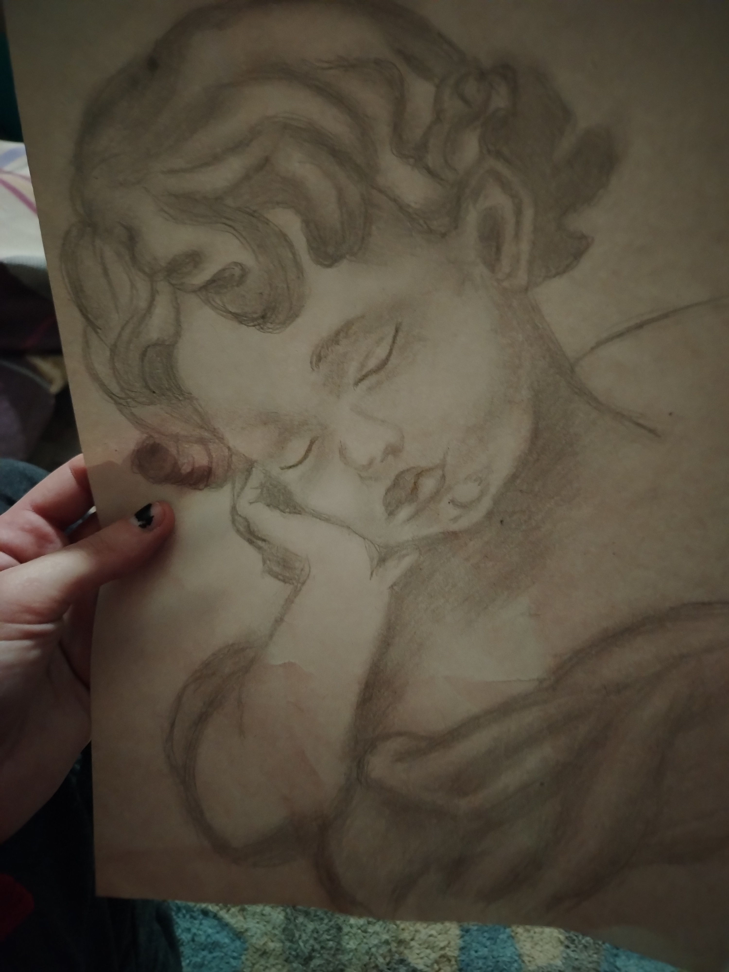 Мой рисунок: ангелок простым карандашом