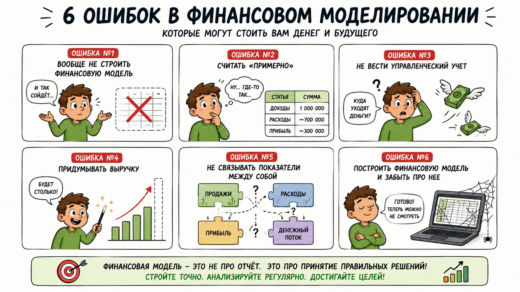Какие ошибки нельзя допускать при построении финансовой модели