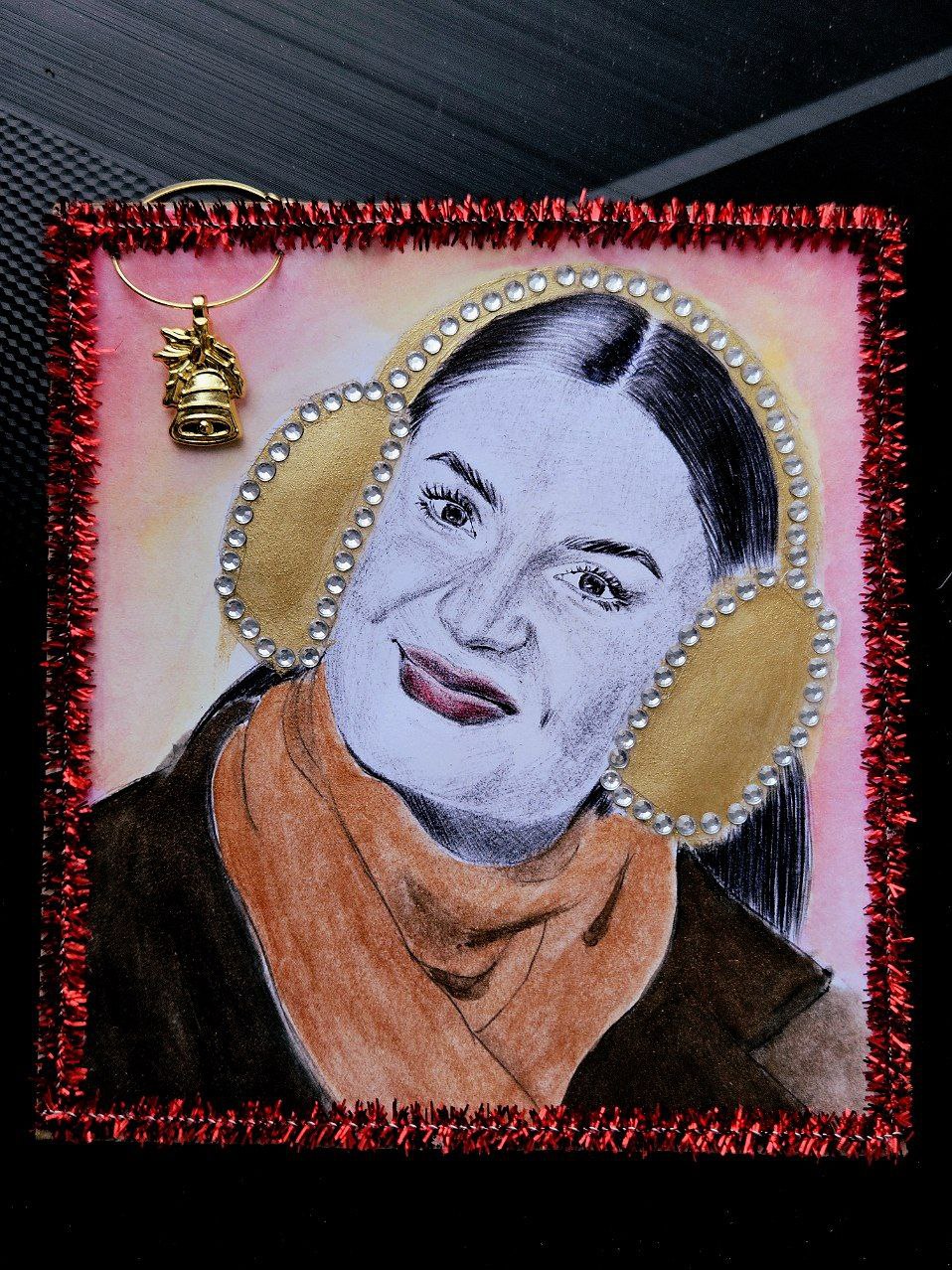 Ручная работа: портрет-открытка для подруги