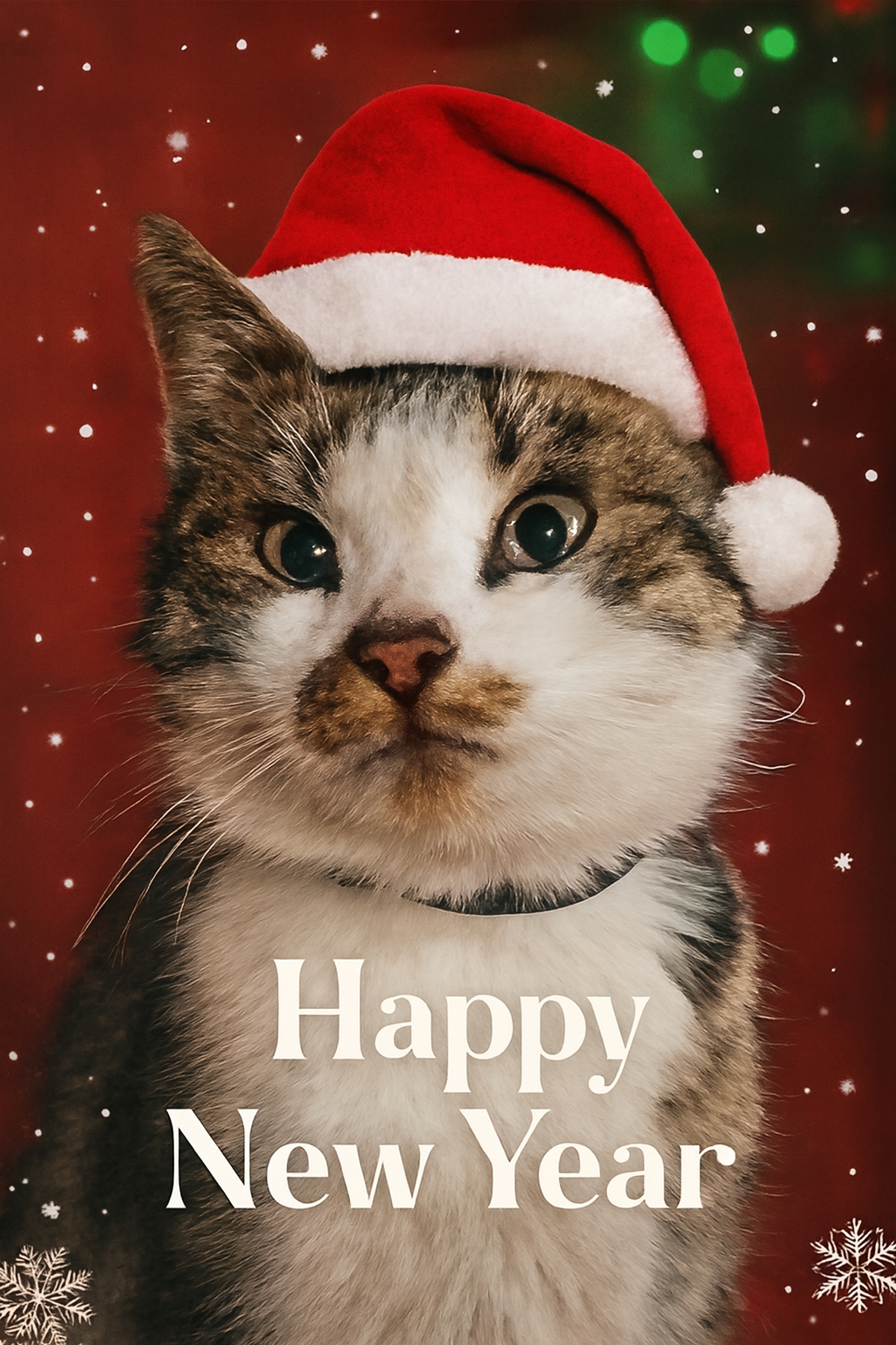 Фото питомца: новогодняя открытка от кота Шашлыка