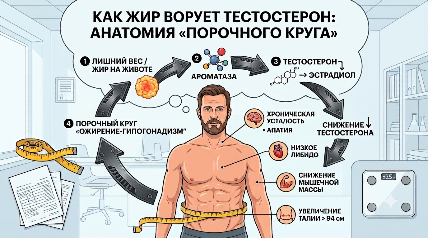 Куда уходит тестостерон: почему после 35 лет падает либидо и при чем здесь талия