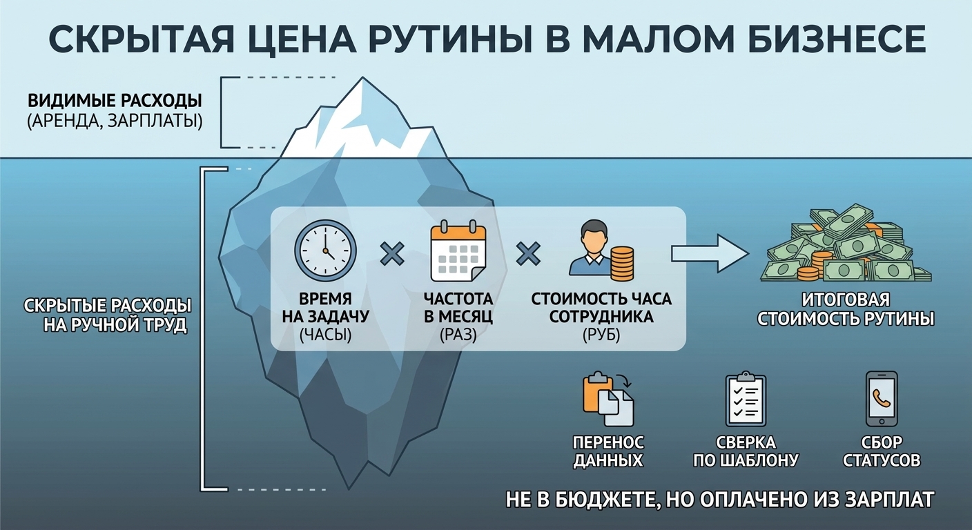 Сколько малый бизнес платит за рутину, которую делают вручную