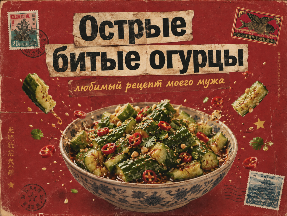 Битые огурцы с чесноком и шрирачей: любимая острая закуска моего мужа