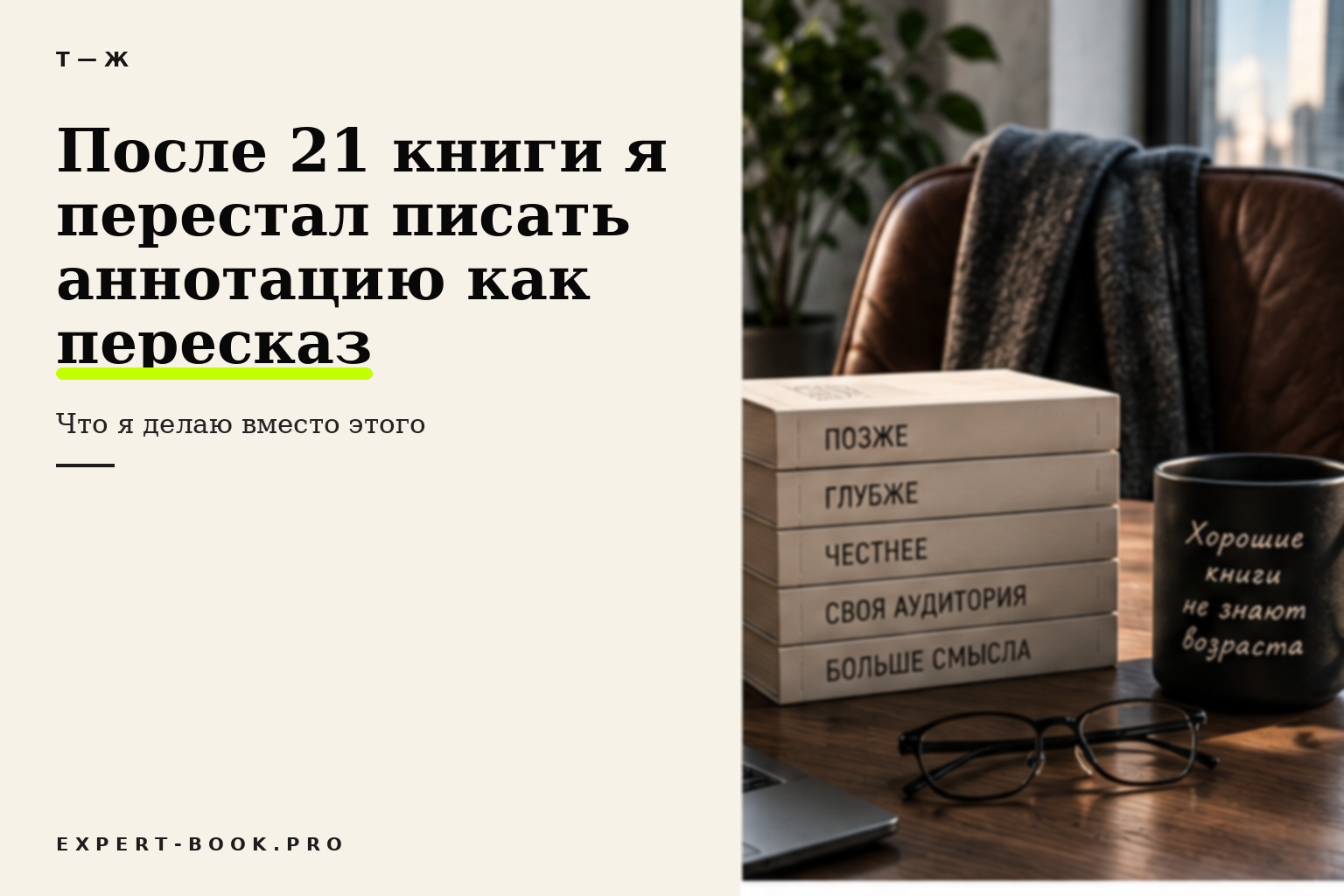 Я переписываю аннотацию после названия, а не до него. К этому меня привели несколько собственных книг
