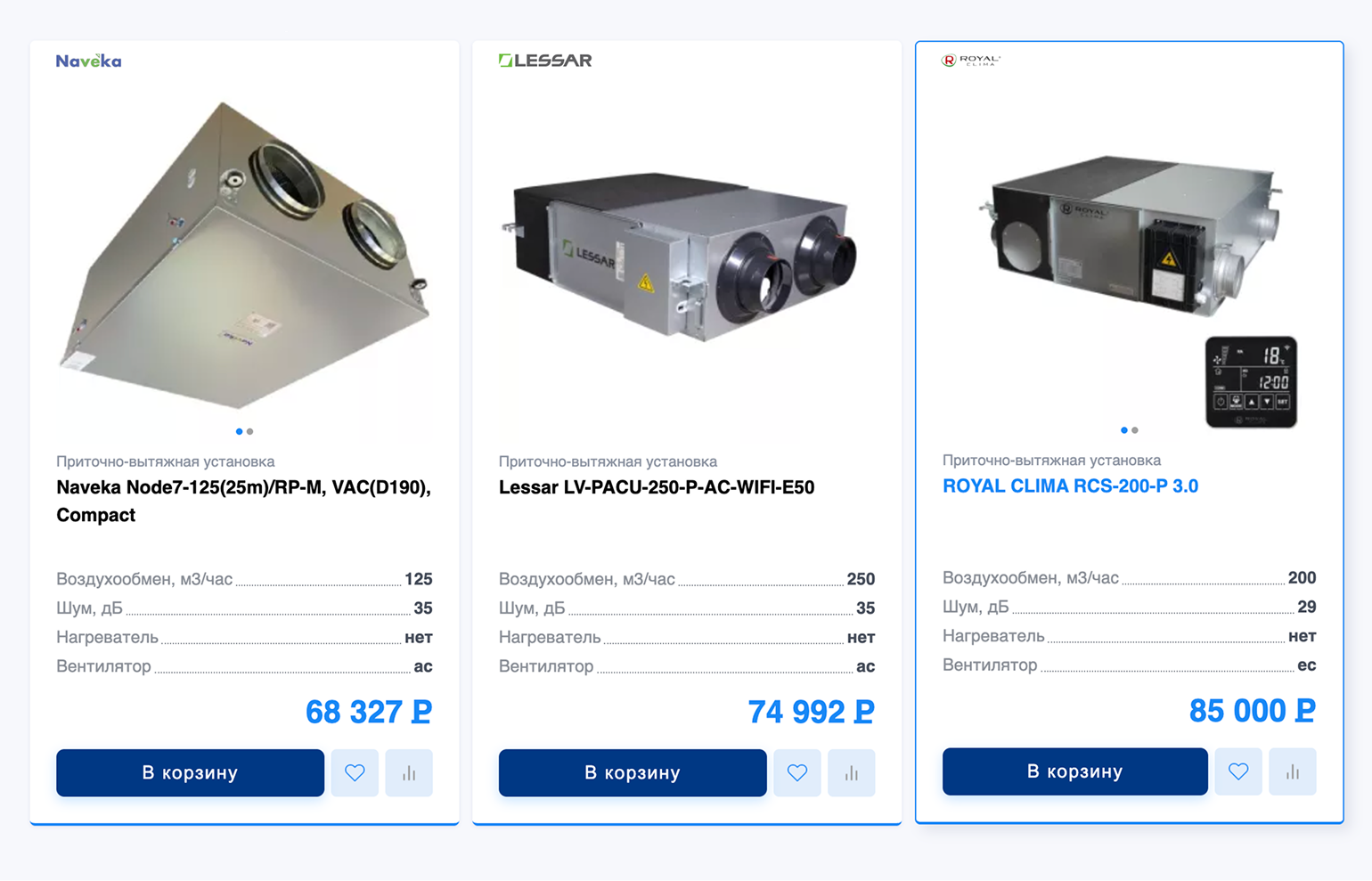 Так выглядят готовые приточно-вытяжные установки с рекуперацией тепла. Они компактные, их достаточно соединить с сетью воздуховодов, и система готова к пусконаладке. © аиртех.рф