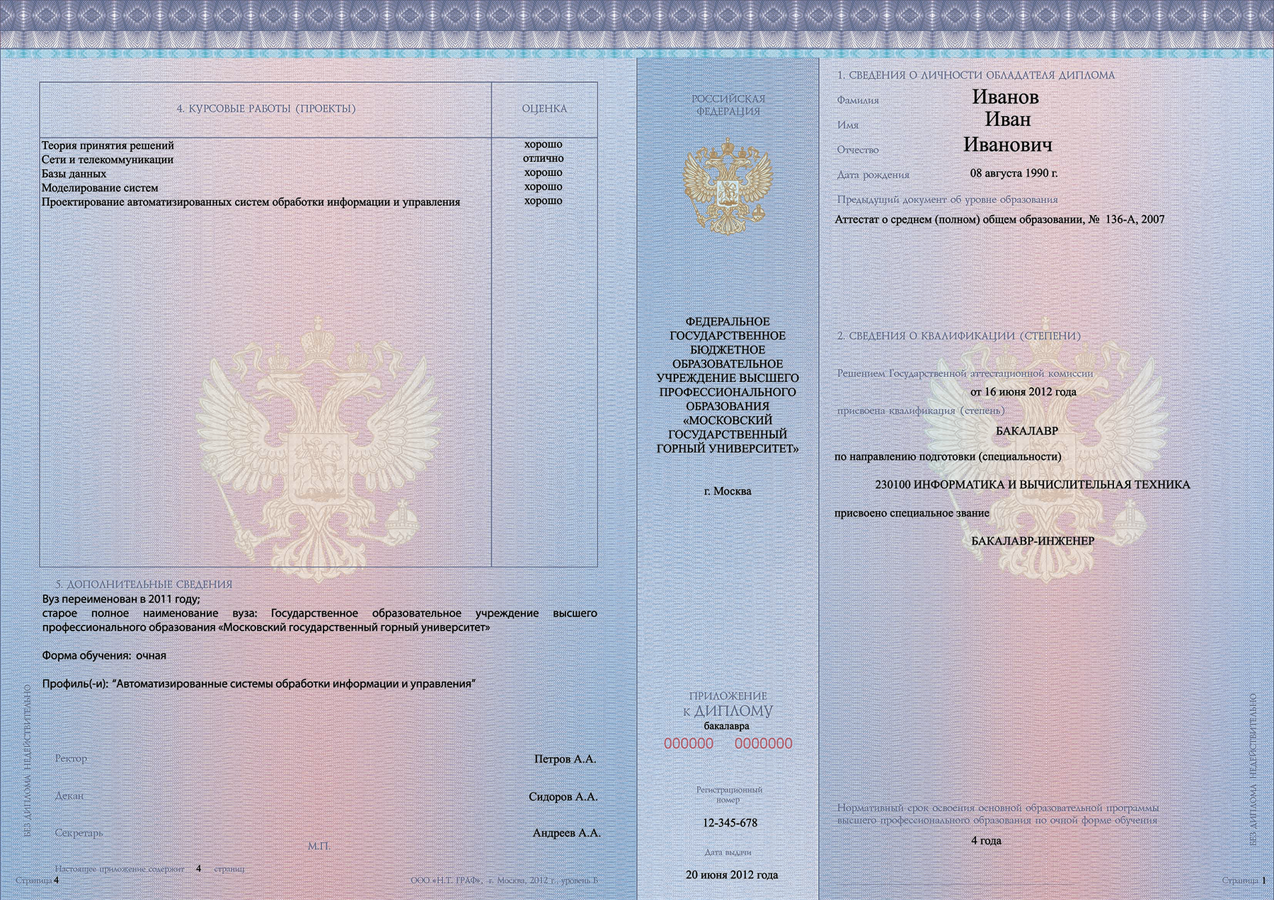 Так выглядит приложение к диплому. Для большинства заграничных вузов это отдельный документ, а не часть диплома. Источник: fgosvo.ru