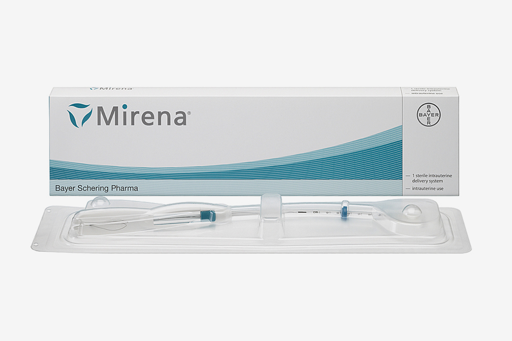 «Мирена», внутриматочная терапевтическая система, 20 мкг/сут, производитель Bayer. Срок действия — 5 лет. Средняя стоимость — 12 500 ₽