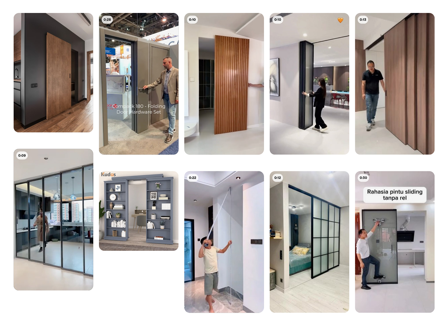 Сдвижные двери бывают из разных материалов. На некоторые даже можно повесить зеркало. © pinterest.com