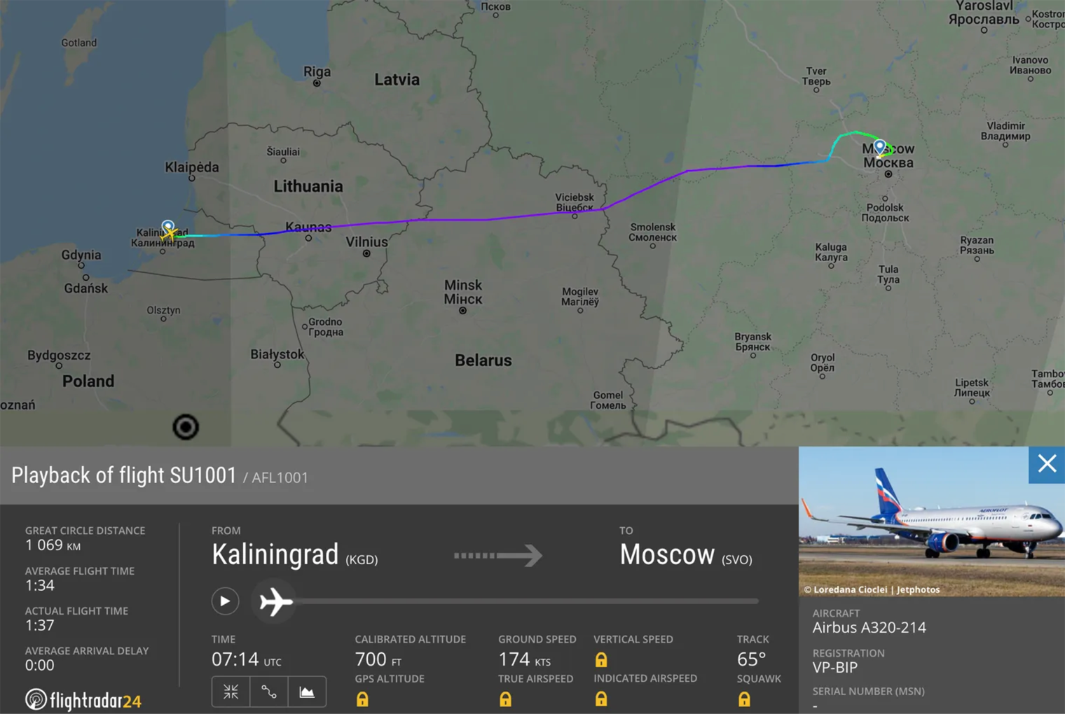 А таким он был до введения ограничений в 2022 году. © flightradar24.com