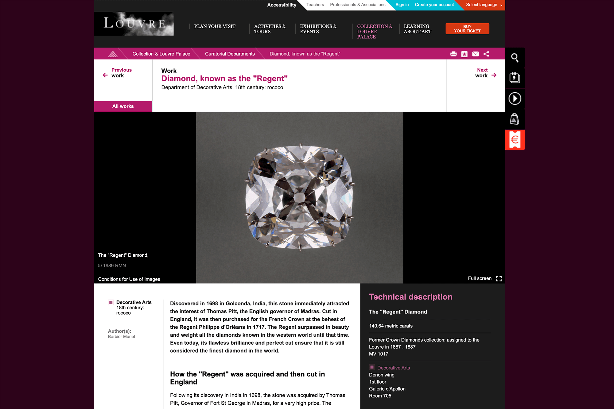 Алмаз Регента был найден в Индии