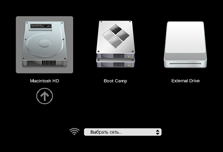 Так выглядит окно выбора загрузочного диска при включении компьютера. © support.apple.com