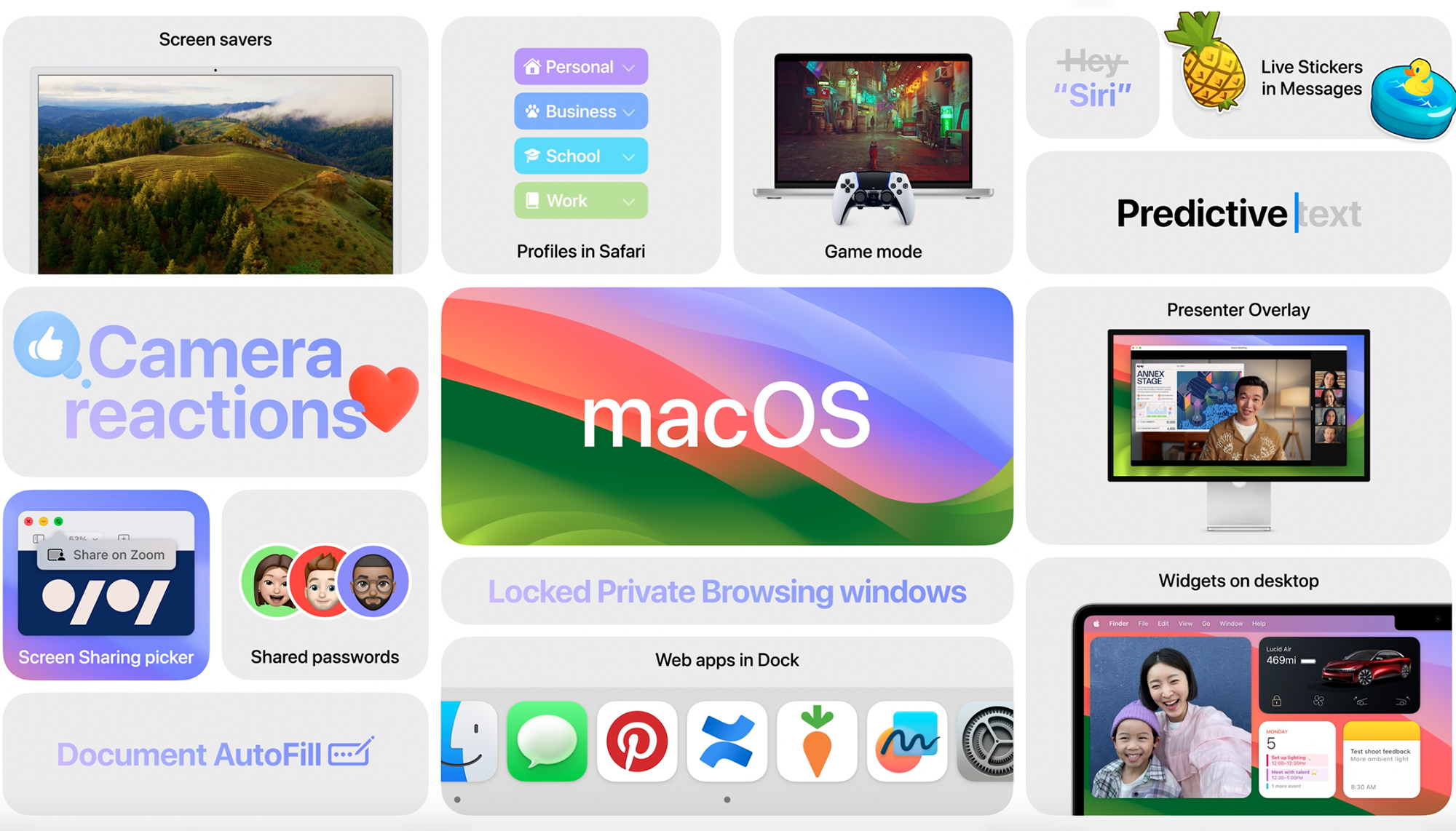 Новые функции в macOS Sonoma. Источник: Apple