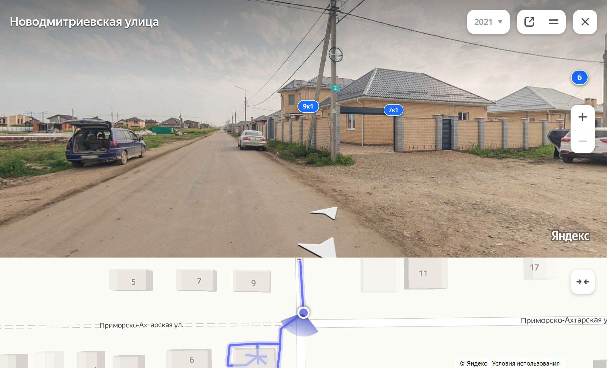 У застройщика были готовые дома — это тоже можно отследить на панорамах «Яндекс⁠-⁠карт»