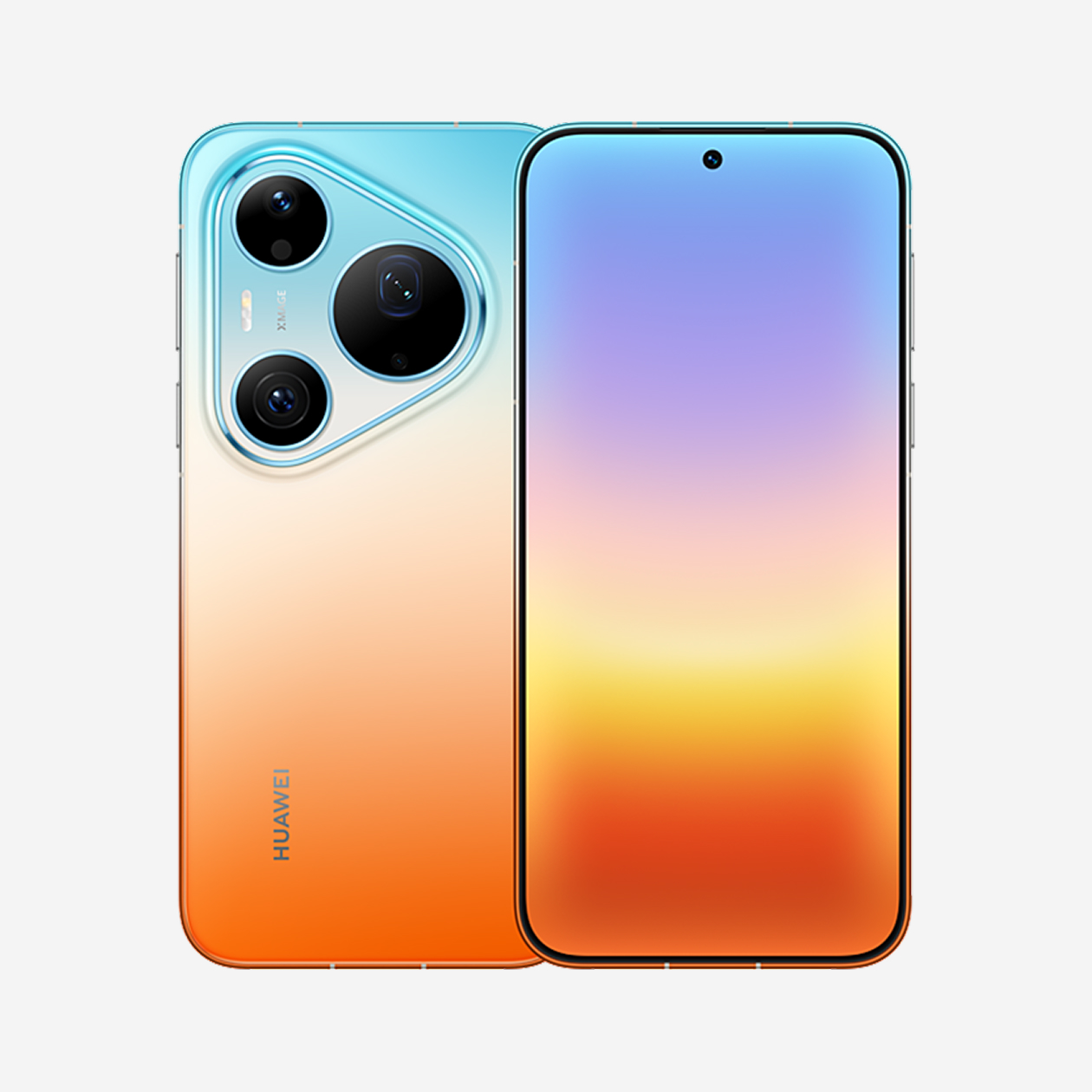 Pura 90 Pro Max в расцветке «Оранжевый океан». Также доступны «Фиолетовый закат», «Изумрудное озеро», «Рассветное золото» и «Черный обсидиан»