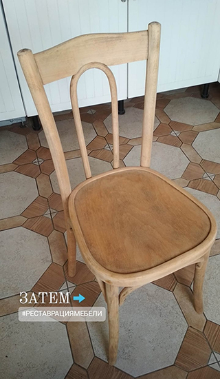 Дерево, из которого сделан этот стул, тоже было без явных дефектов. После реставрации он будто только что с завода