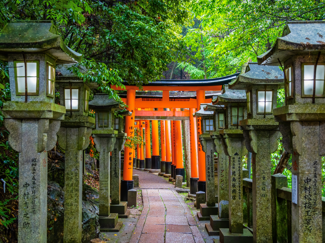 Ворота-тории в Киото, фото