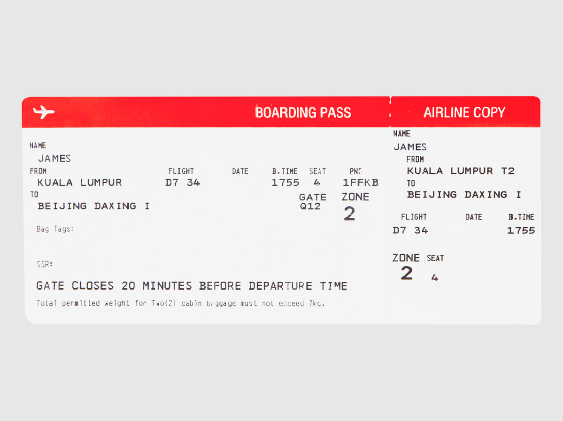 Как выглядит посадочный талон